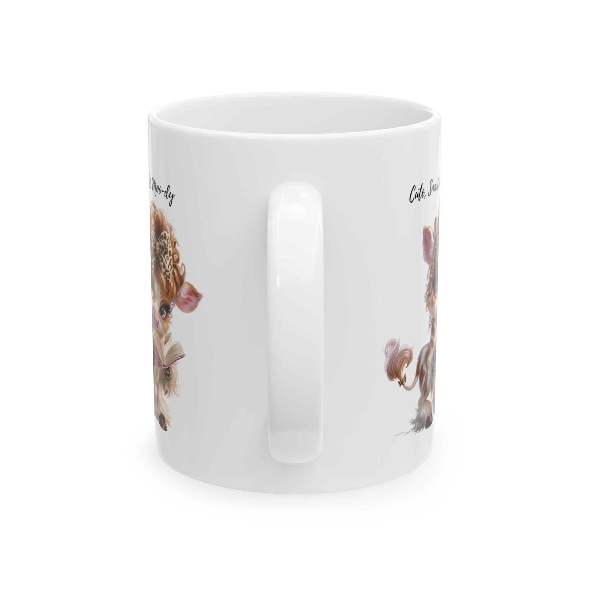 Cow Mug, Reading Cow Coffee Cup, Cute Animal Mug, Book Lover Gift, Smart Cow Mug, Cow Lover Gift, Teacher Gift, Funny Cow Cup, Leopard Bow Mug