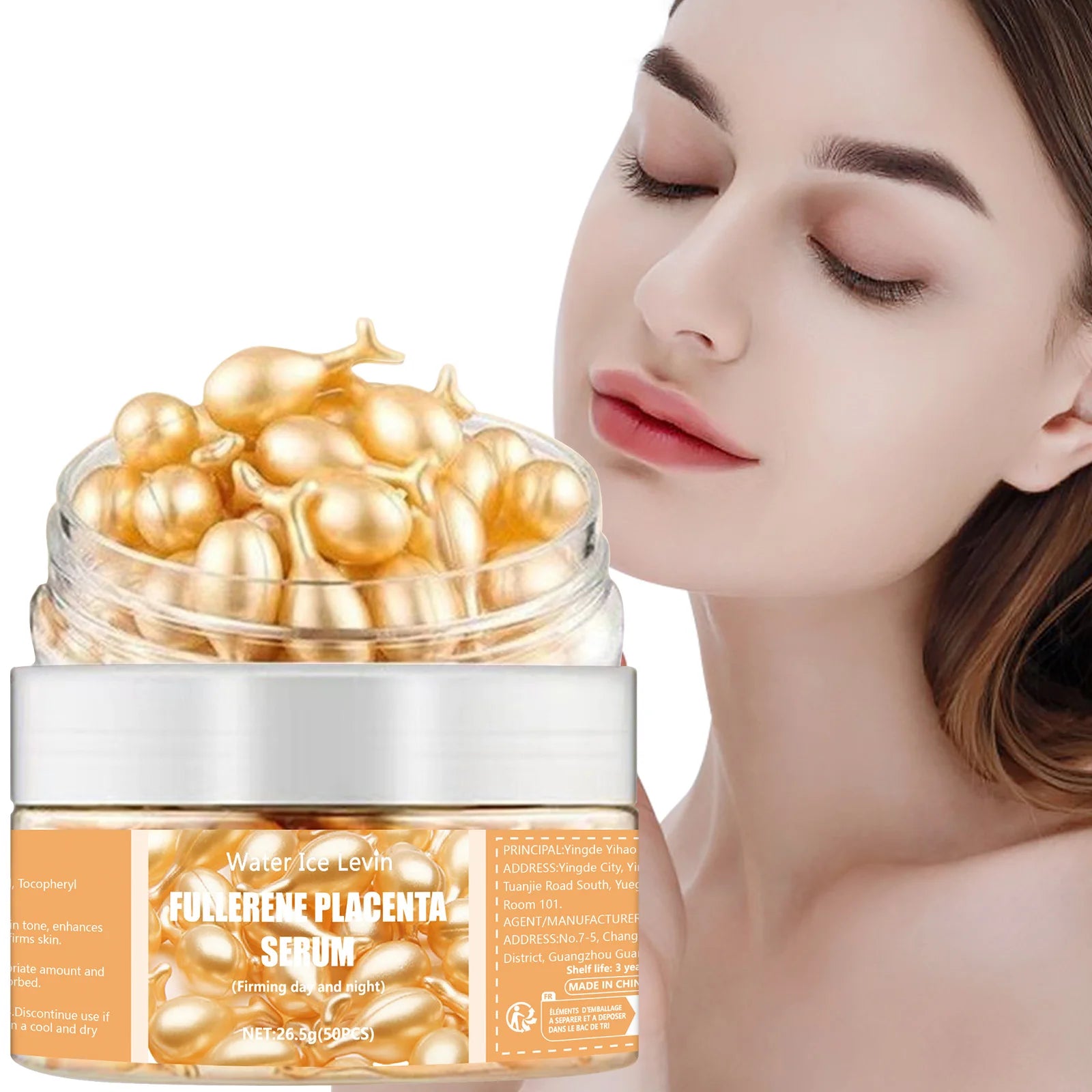 50Pcs Collagen Face Care Capsules – Anti-Aging, Acne & Wrinkle Remover Serum with Hyaluronic Acid and Vitamin E