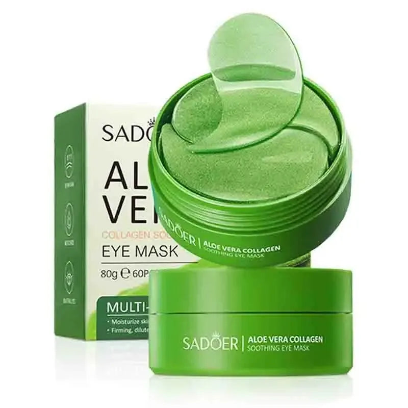 Aloe Vera Collagen Eye Mask – 60PCS Hydrating & Brightening Patches for Puffy Eyes, Dark Circles & Fine Lines
