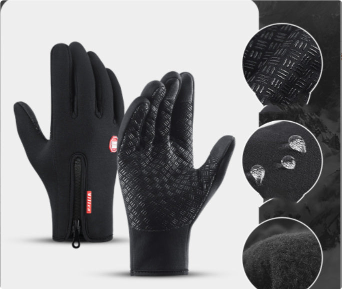 Motorcycle Riding Winter Gloves – Touch Screen, Waterproof, Anti-Slip, and Fleece-Lined