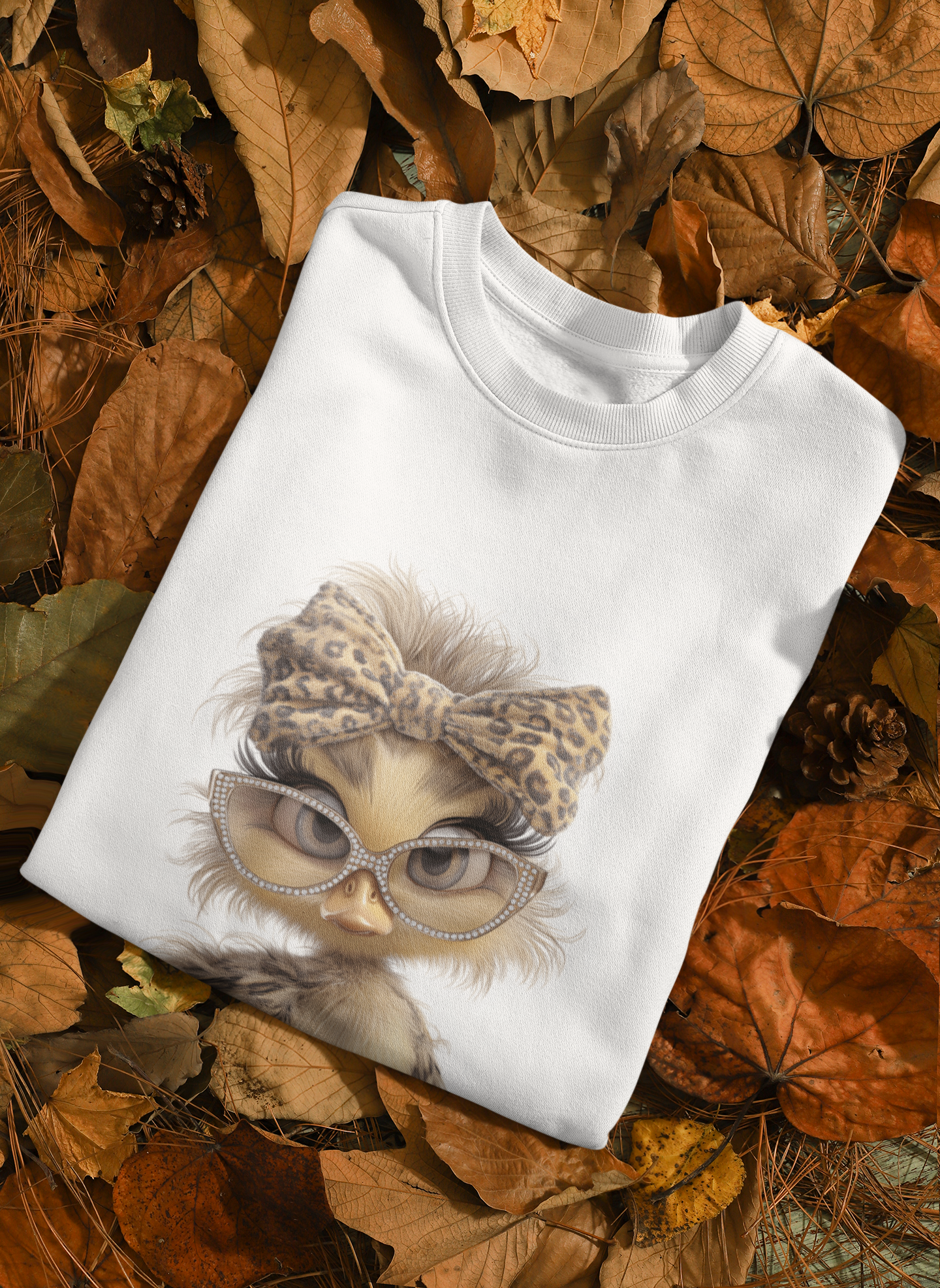 Cute Duckling Sweatshirt – Chic Duck with Leopard Headband Graphic