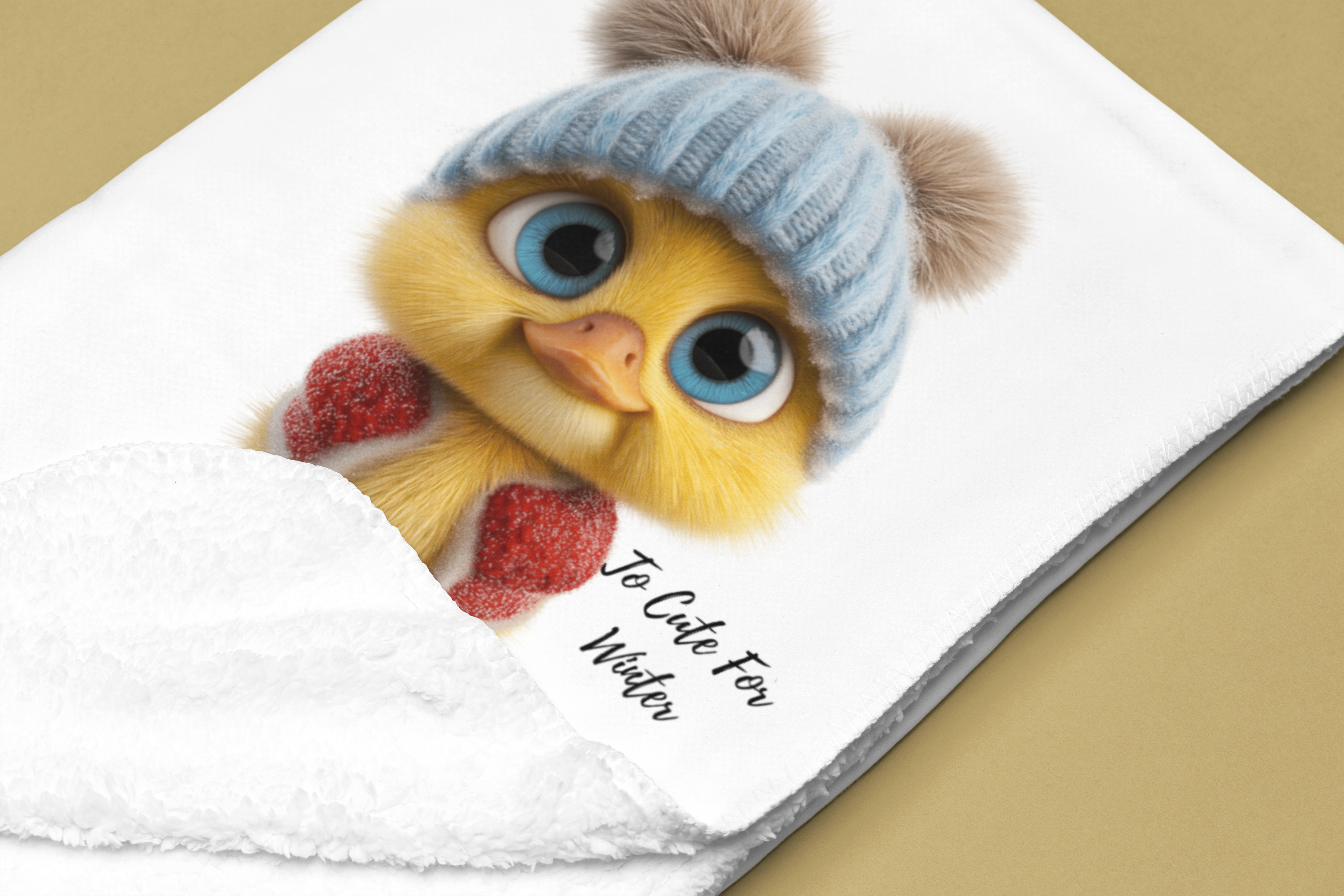 Plush Chick Velveteen Blanket — “Too Cute For Winter” Cozy Throw