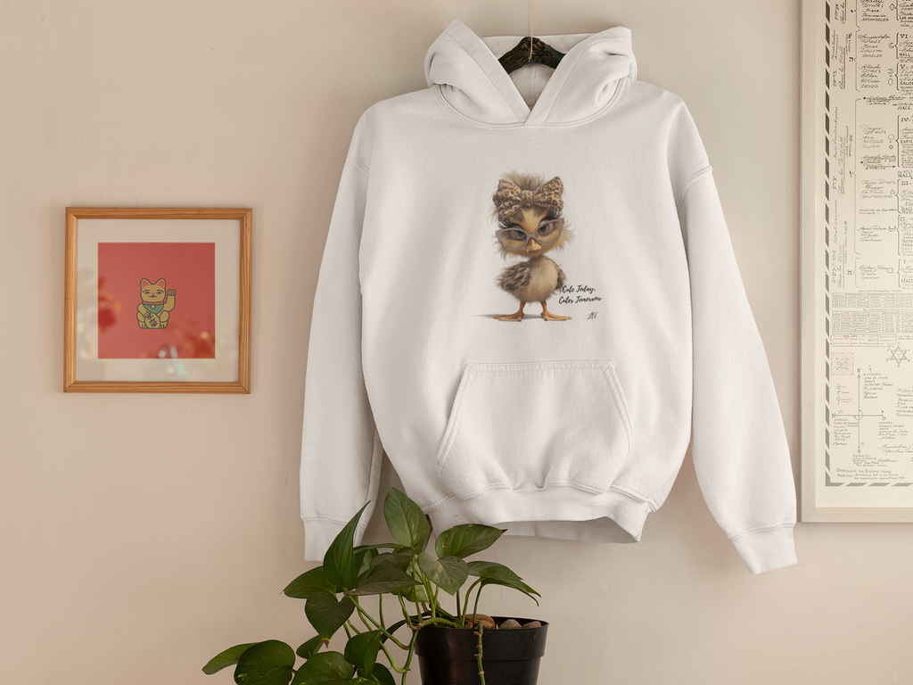 Cute Fluffy Chick Hoodie – Adorable Baby Bird Illustration Pullover