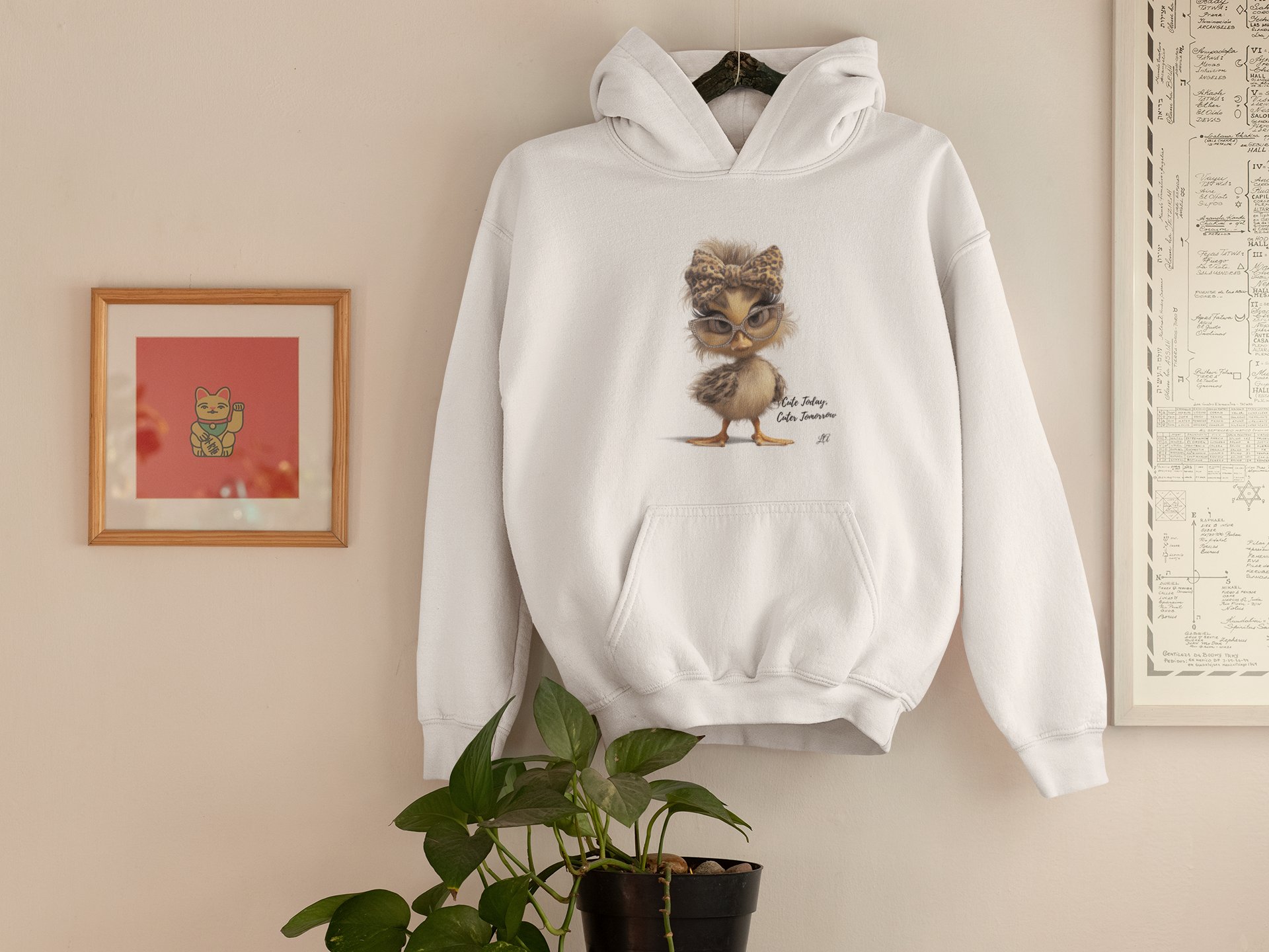 Cute Fluffy Chick Hoodie – Adorable Baby Bird Illustration Pullover