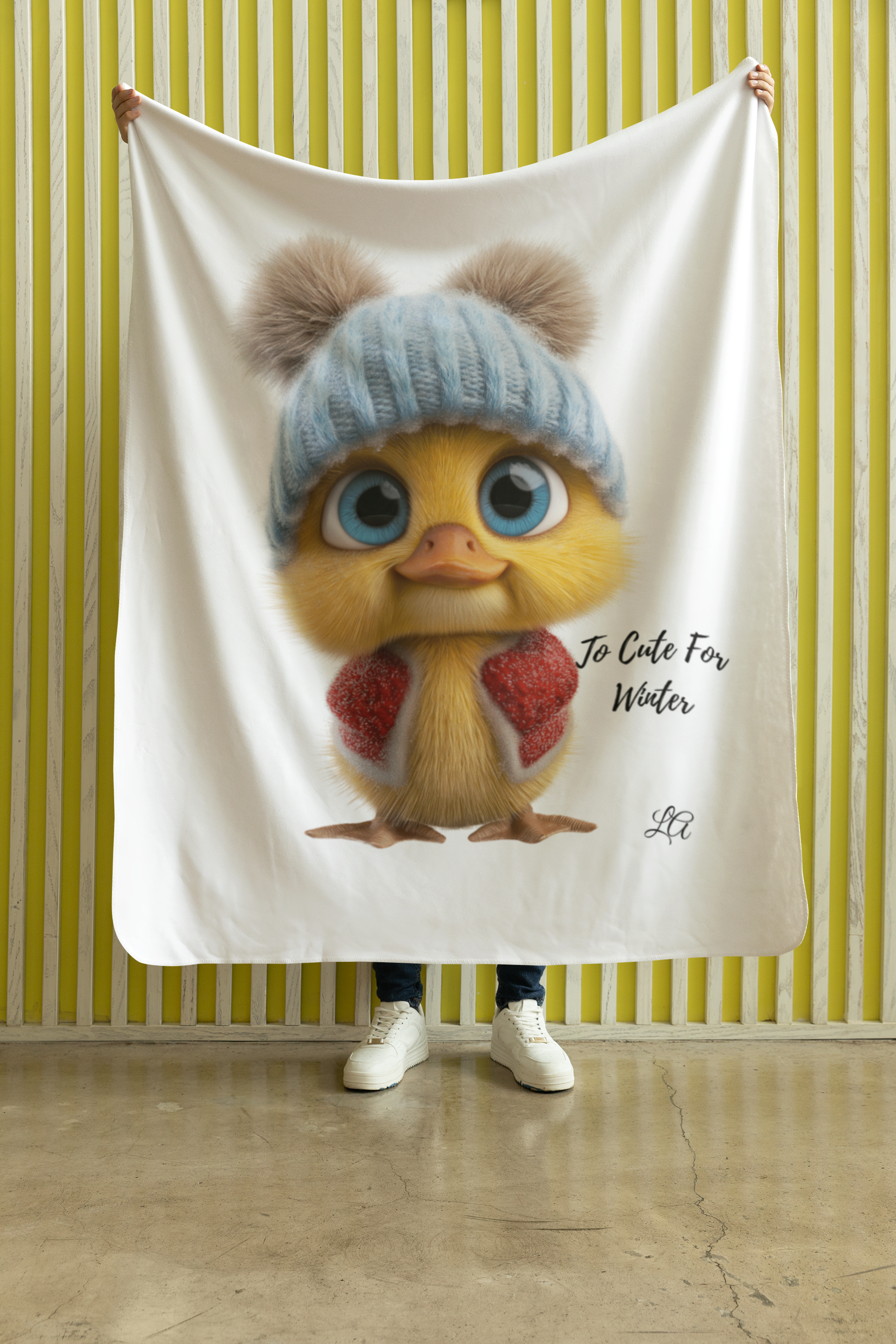 Plush Chick Velveteen Blanket — “Too Cute For Winter” Cozy Throw