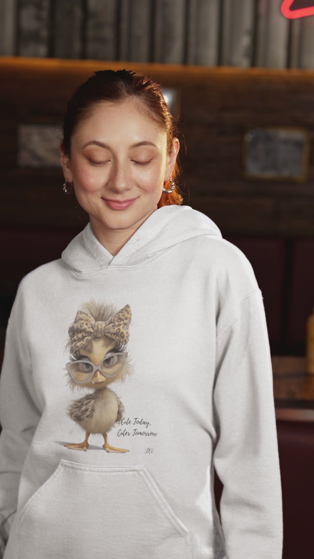 Cute Fluffy Chick Hoodie – Adorable Baby Bird Illustration Pullover