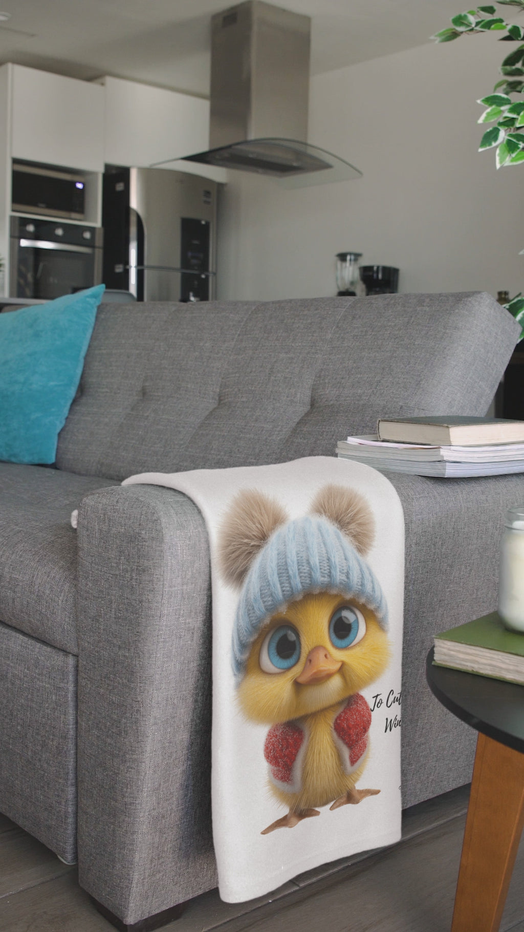 Plush Chick Velveteen Blanket — “Too Cute For Winter” Cozy Throw